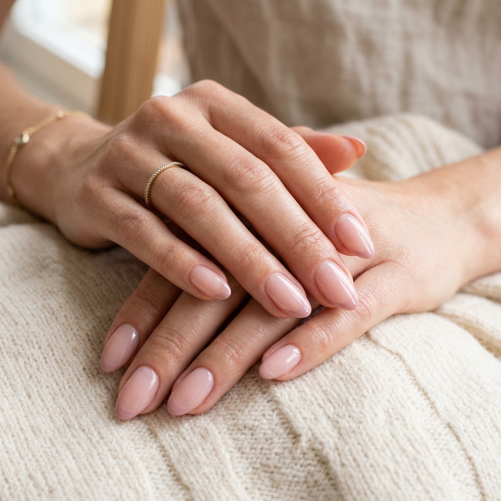 Modern pink tips french manicure